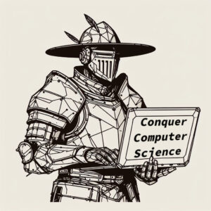 Line art of computer conquistador