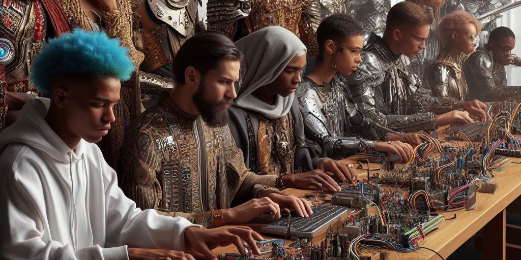 AI image of computer scientists hard at work